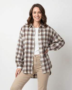 CAMISA DAMA CUADROS CON BOLSILLO