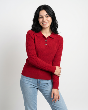 SWEATER DAMA CUELLO Y 3 BOTONES