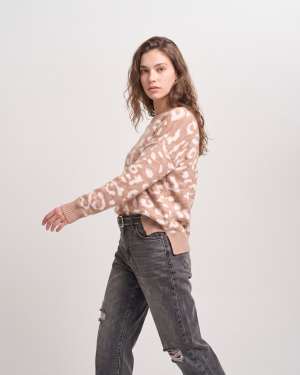 SLOWLY SWEATER ANIMAL PRINT OVERSIZE